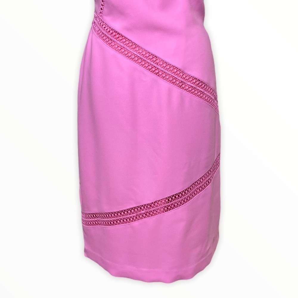 Banana Republic Pink Shift Dress w Lace Trim 6 Small Nwt - Picture 9 of 11